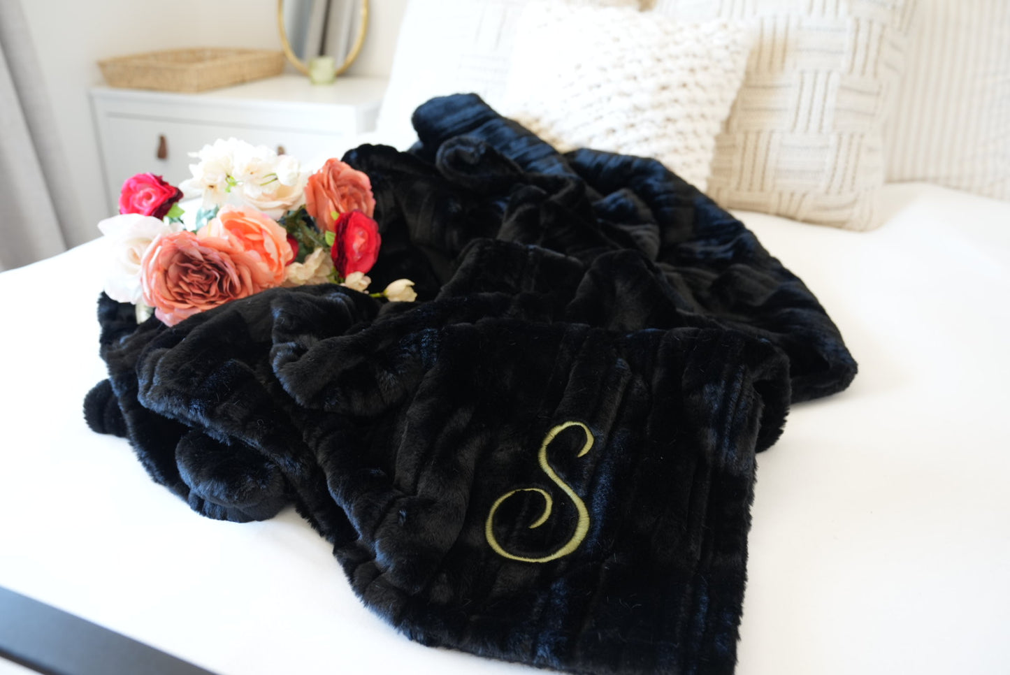 Personalized Black Vienna Adult Blanket