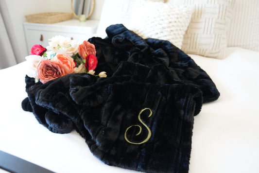 Personalized Black Vienna Adult Blanket