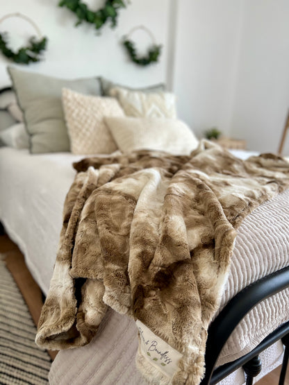 Personalized Taupe Mocha Adult Blanket