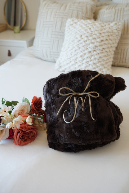 Personalized Chocolate Brown Adult Blanket