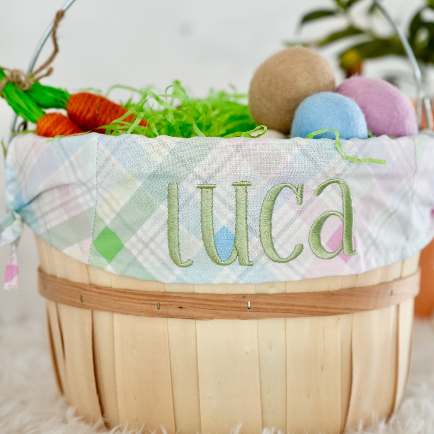 Personalized Easter Basket, Fun Plaid, PM