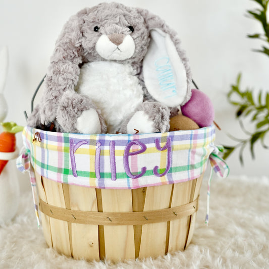 Personalized Easter Basket, Easter Plaid, PM