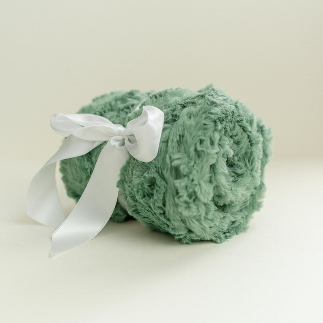 Neutral Green Minky Baby Blanket - Basil Glacier - Personalized
