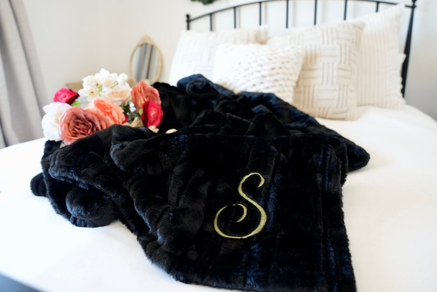 Personalized Black Vienna Adult Blanket