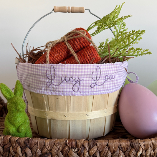 Personalized Easter Basket, Lavender Gingham, PM