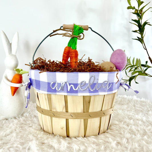 Personalized Easter Basket, Amethyst Gingham, PM