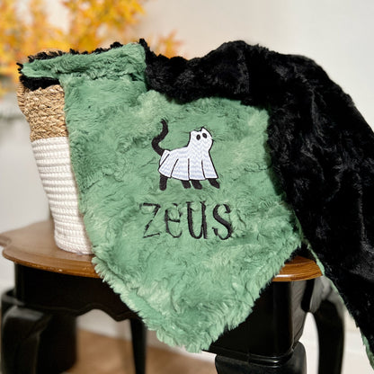 Black Glacier Halloween Minky Pet Blanket - Personalized