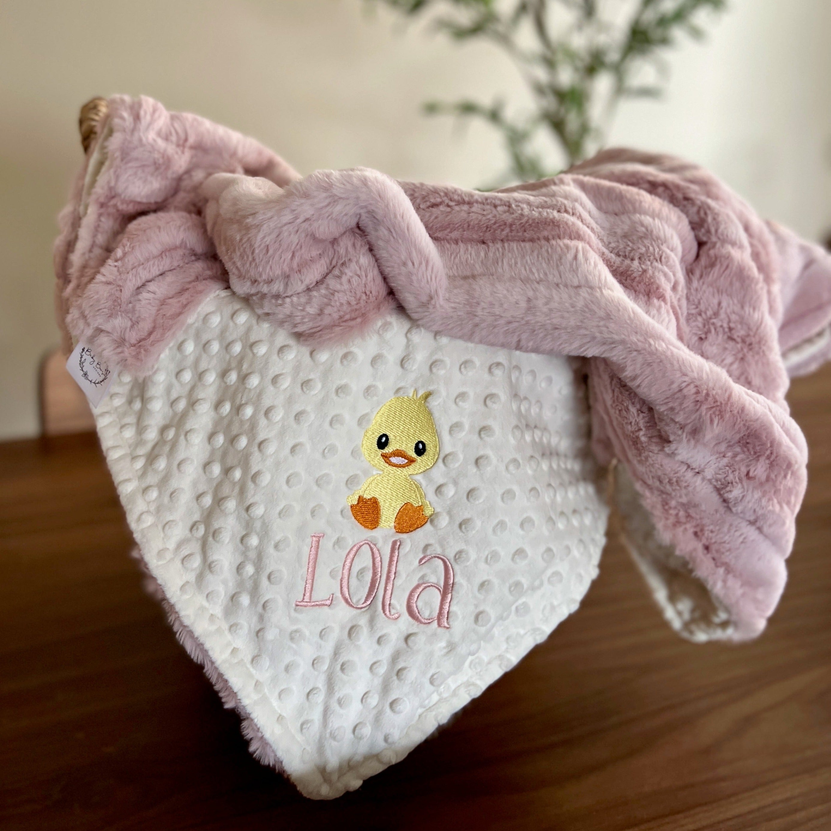 Embroidered Duck Minky Baby Blanket Rosewater Vienna Baby Girl Bla Baby Boo s Designs