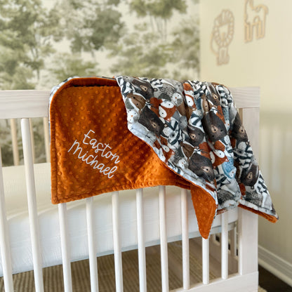 Call of the Wild Rustic Minky Baby Blanket - Personalized