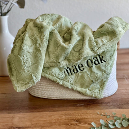 Sage Hide Minky Baby Blanket - Personalized