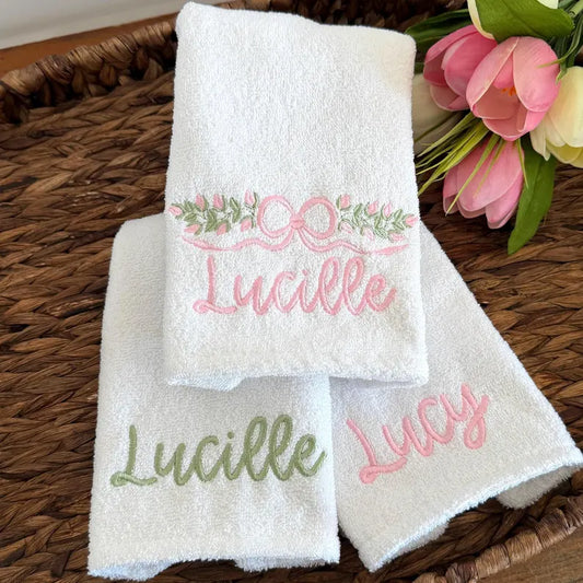 Embroidered Burp Cloths, Set of Three