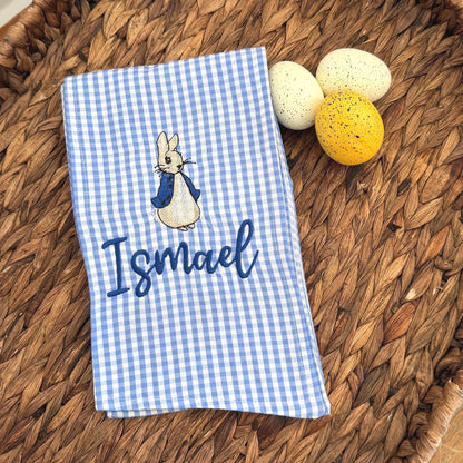 Personalized Royal Blue Gingham Easter Basket Sash