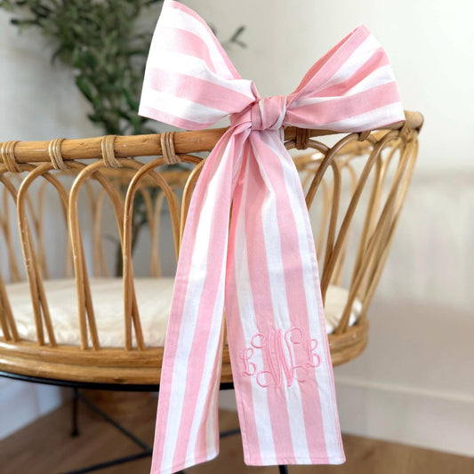 Personalized Pink Stripe Easter Basket Sash