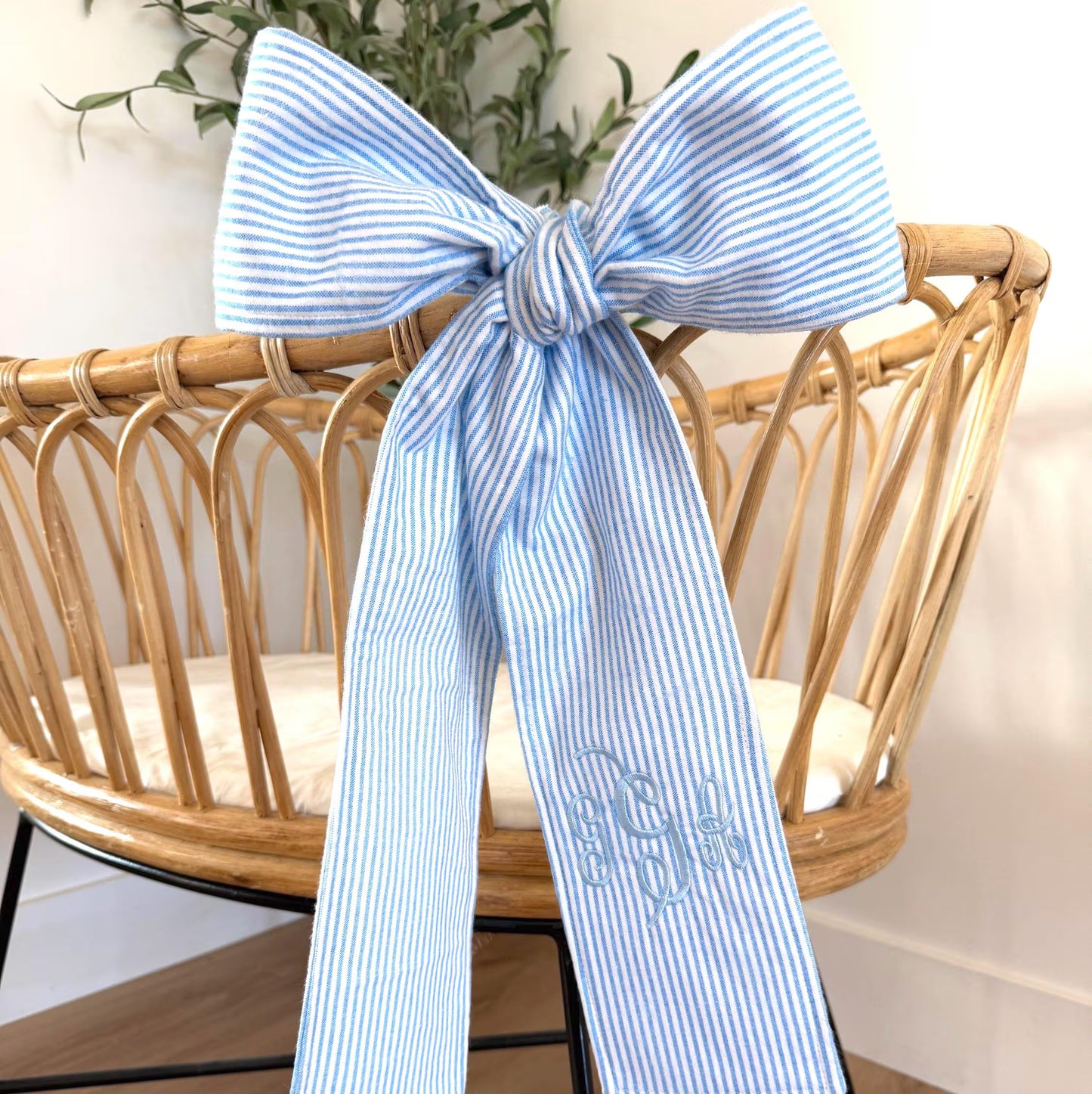 Personalized Blue Stripe Easter Basket Sash