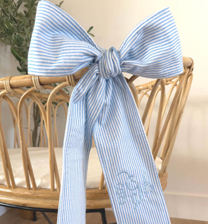 Personalized Blue Stripe Easter Basket Sash