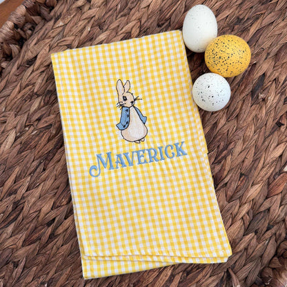 Personalized Yellow Gingham Easter Basket Sash