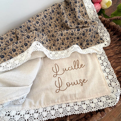 Vintage Inspired Lace Ruffle Blanket