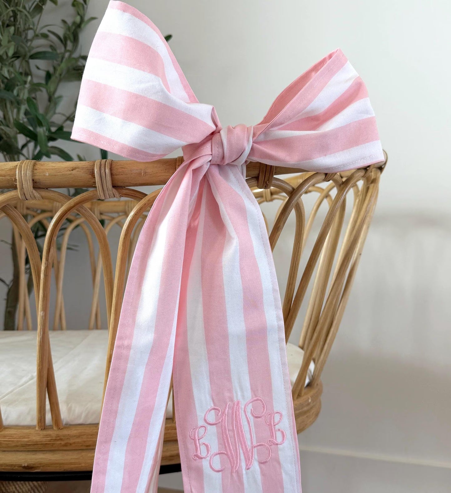 Personalized Pink Stripe Easter Basket Sash