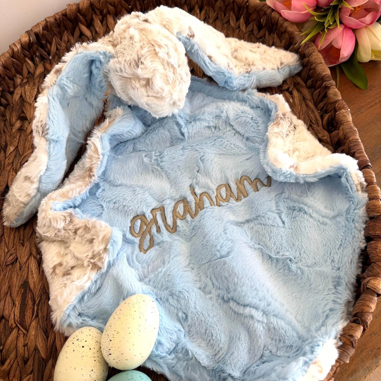 Embroidered Baby Bunny Lovey, Snow Owl