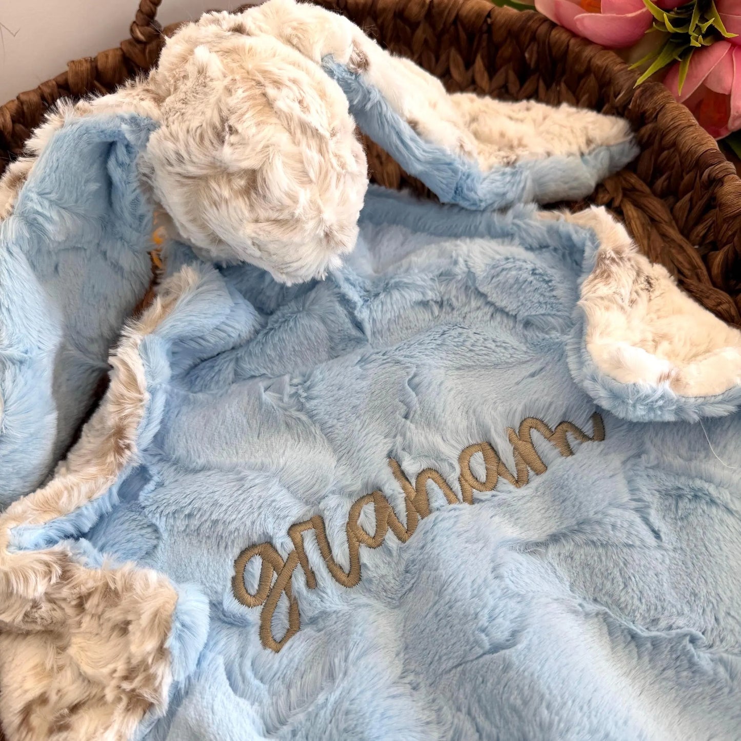 Embroidered Baby Bunny Lovey, Snow Owl