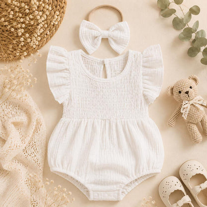 Personalized Muslin Baby Girl Romper