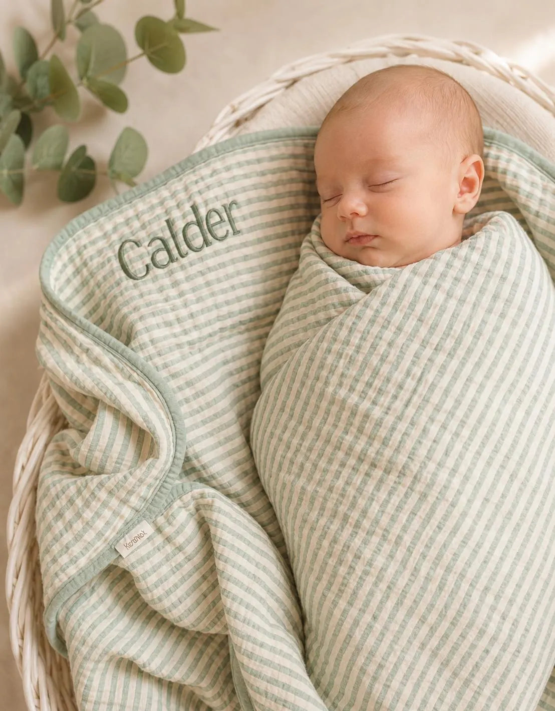 Personalized Organic Cotton Muslin Baby Blanket