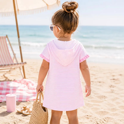 Personalized Kids Pink Striped Swim Cover Up