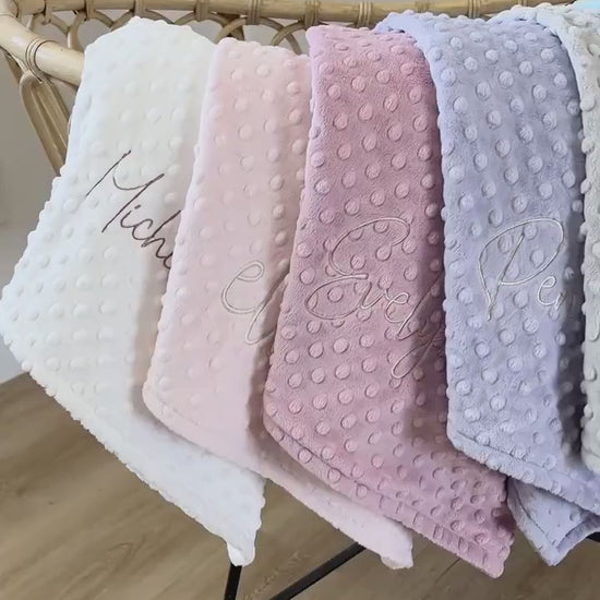 Double Sided Dot Minky Baby Blanket, Baby Gift, Baby Shower Gift, Simple Clean Baby Blanket, Personalized Newborn Gift, Ultra Soft Minky Dot