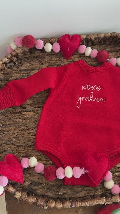 Embroidered Valentine's Day Body Suit - Personalized