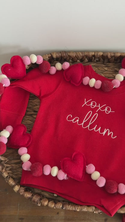 Kids Embroidered Valentine's Day Sweat Shirt - Personalized