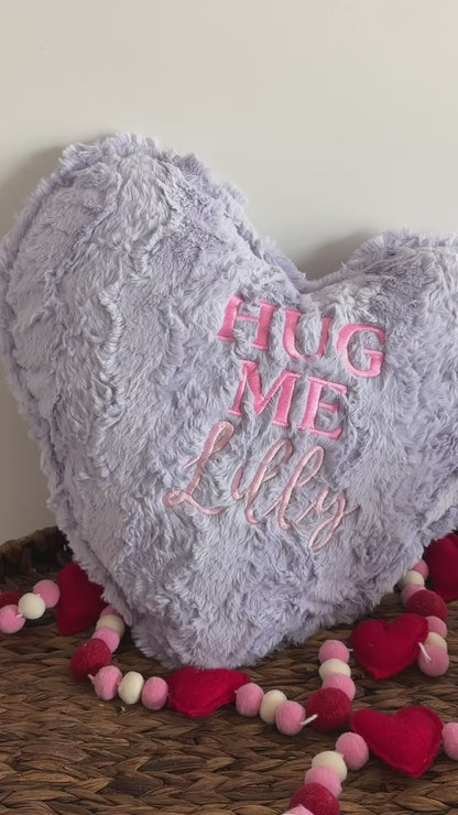Hug Me Valentine's Day Heart Pillow - Personalized