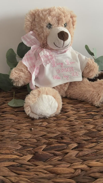 Girl Teddy Bear with Custom T-Shirt - Personalized