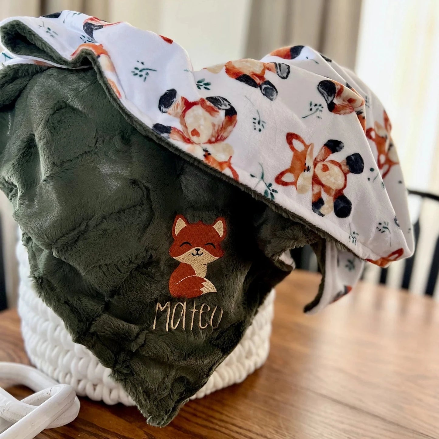 Personalized fox 2025 baby blanket
