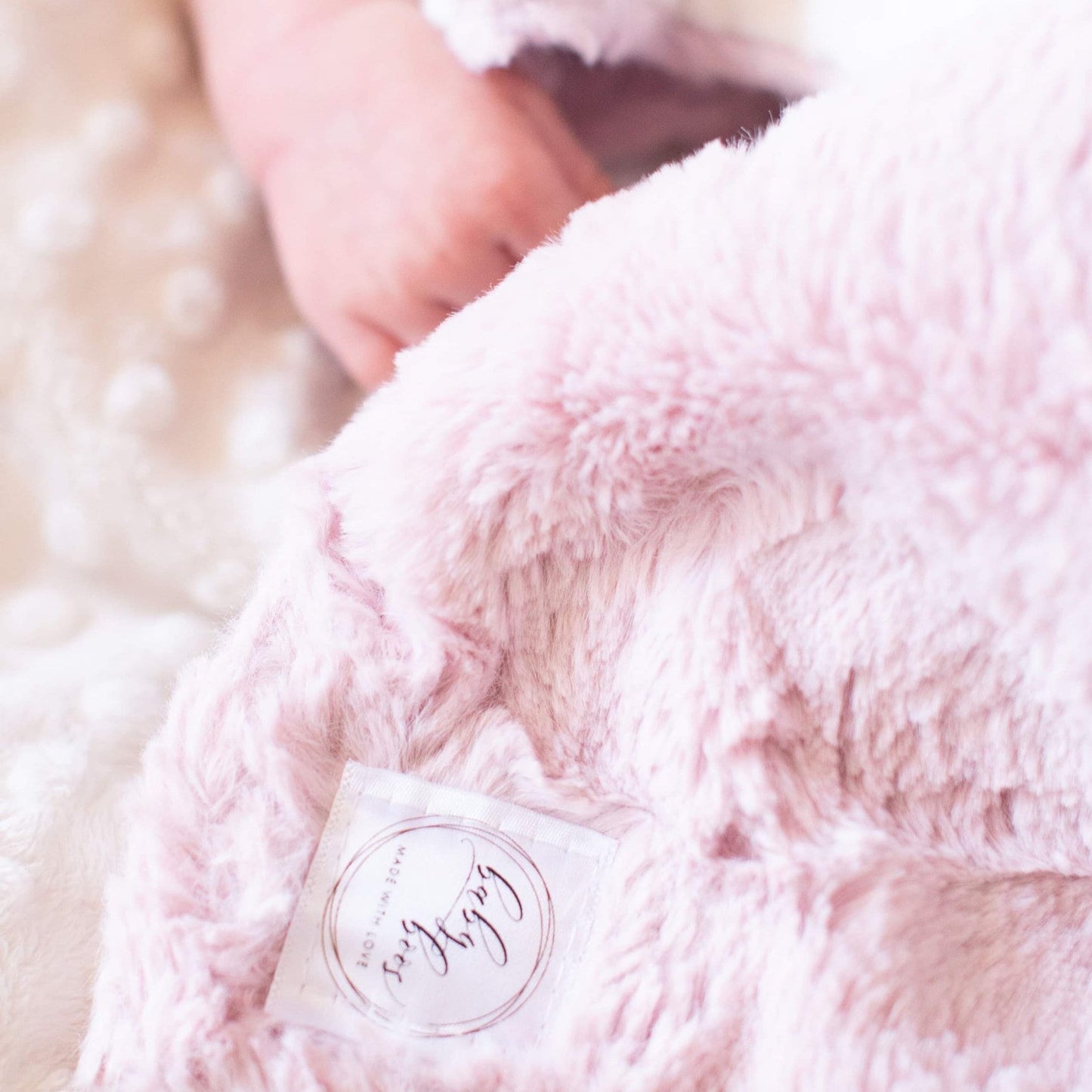 Blush Hide Minky Baby Blanket - Baby Pink Blanket - Personalized