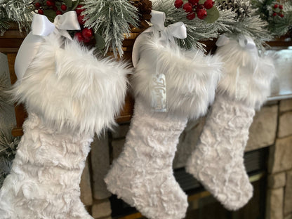 White Christmas Stocking - Personalized