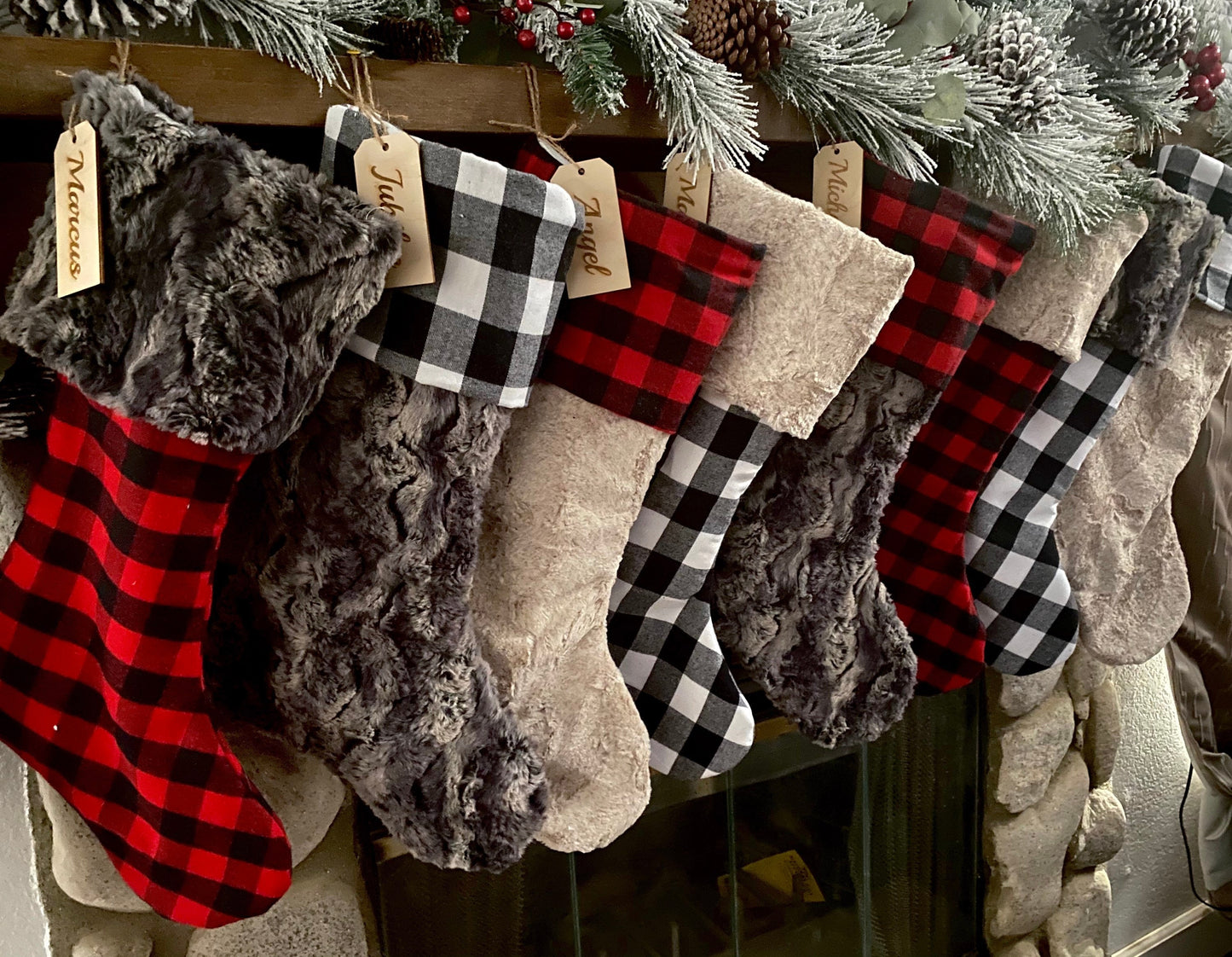 Buffalo Check Plaid Christmas Stocking - Personalized