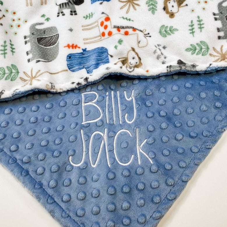 Mighty Jungle Minky Baby Blanket - Personalized