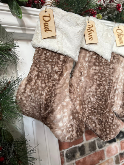 Fawn Christmas Stocking - Personalized