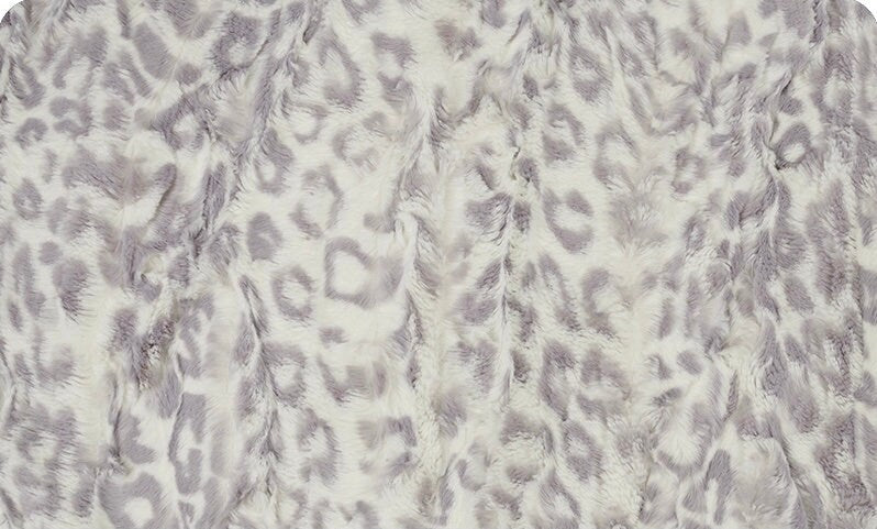 Misty Mauve Glacier and Jaguar Vapor Minky Cheetah Adult Minky Throw Blanket