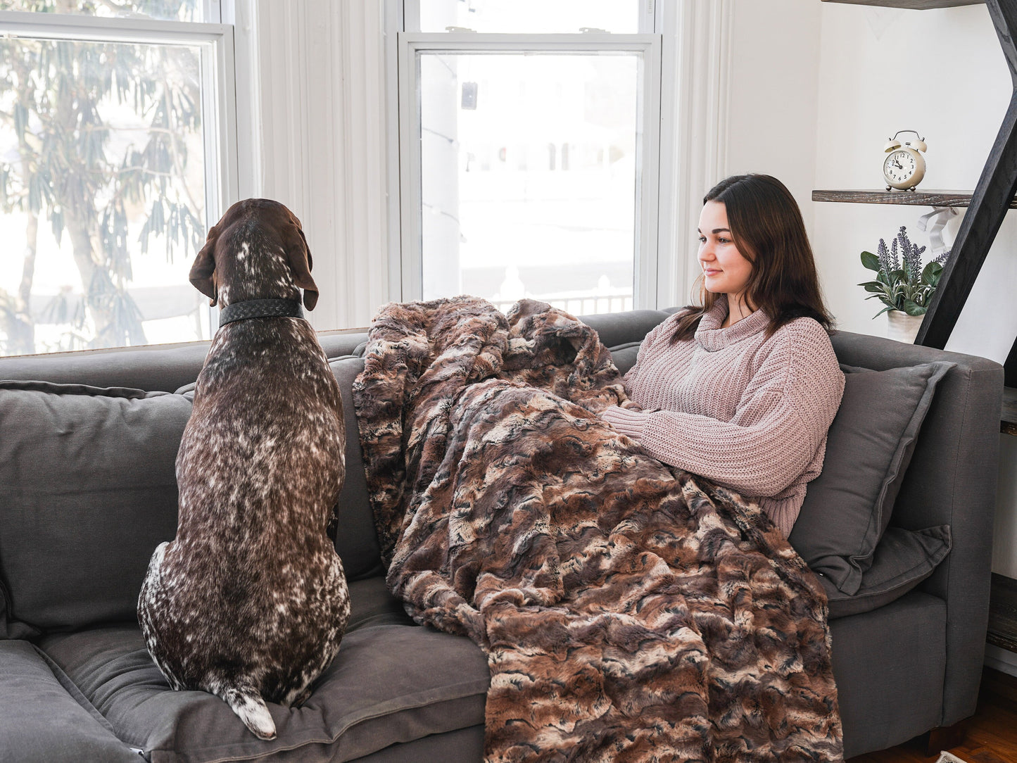 Driftwood Rabbit Adult Minky Throw Blanket