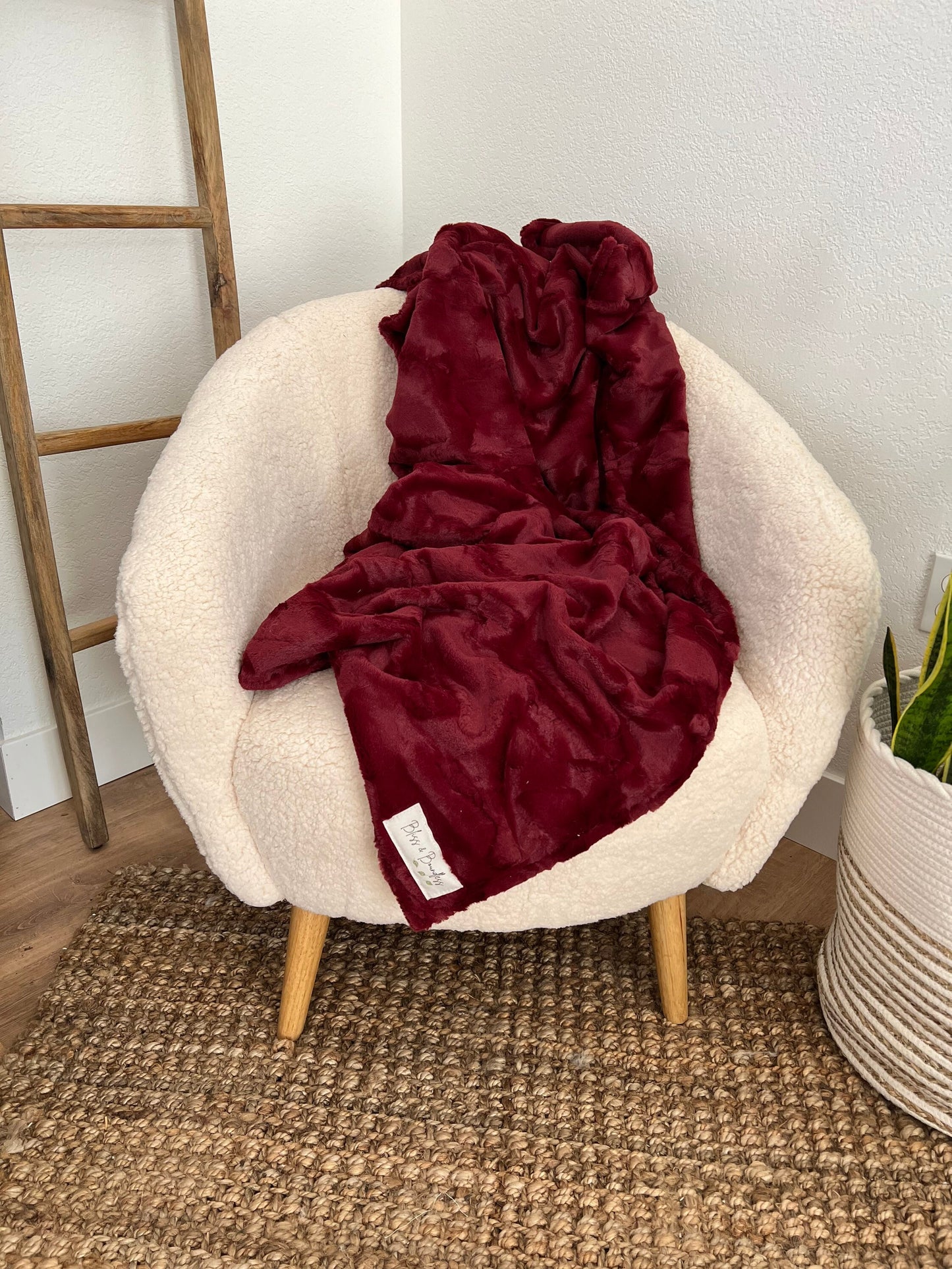 Merlot Hide Adult Minky Throw Blanket