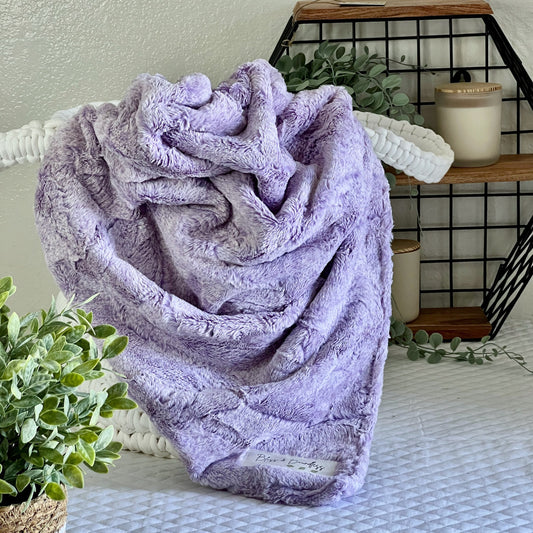 Heather Aster Lavender Purple Adult Minky Throw Blanket