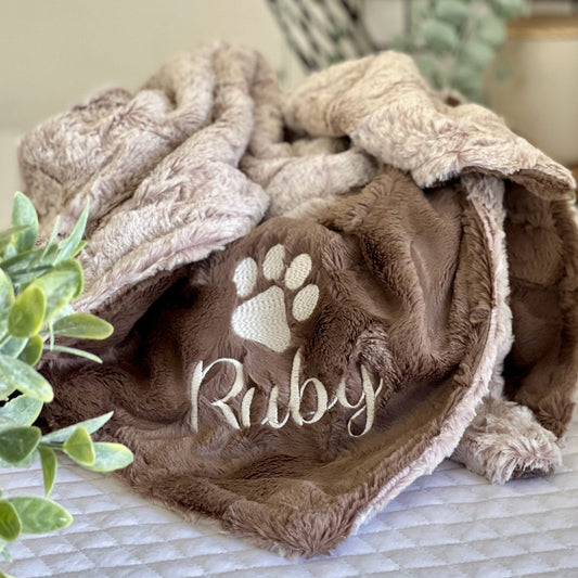 Heather Quartz Minky Pet Blanket - Personalized