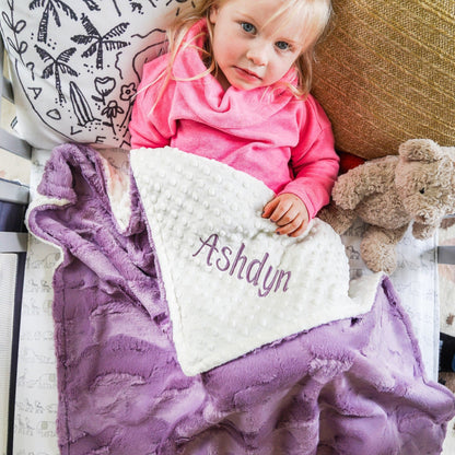 Elderberry Lavender Hide Minky Baby Blanket - Personalized