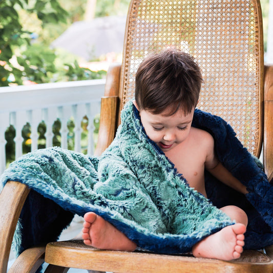 Wild Rabbit Artichoke Print Minky Baby Blanket - Personalized