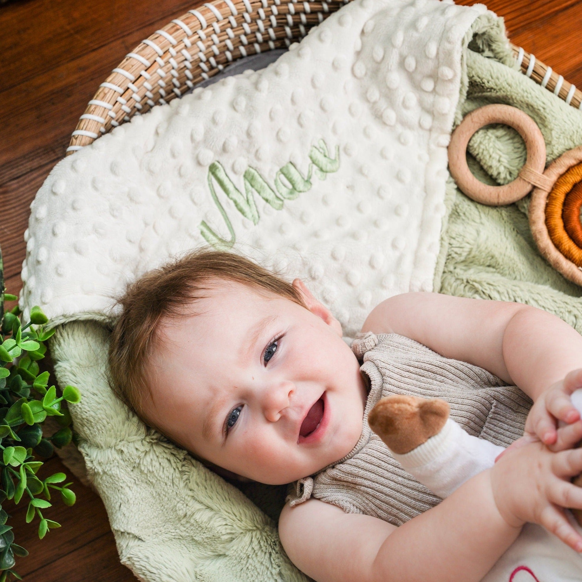 Sage green hot sale baby blanket