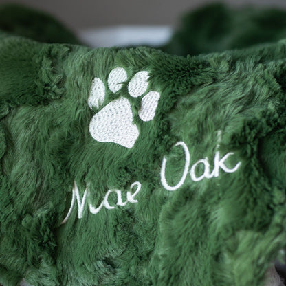 Ivory Embossed Paw Minky Pet Blanket - Personalized