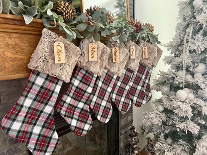 Buffalo Check Plaid Christmas Stocking - Personalized