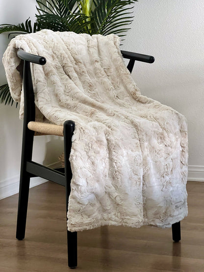 Creme Galaxy Cream Ultra Soft Throw Adult Minky Throw Blanket