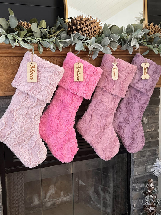Pink Christmas Stocking - Personalized